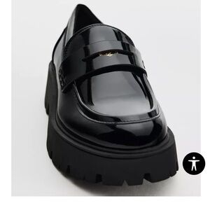 ZARA Y2K Chunky Black Loafers shoes  Grunge,Witchcore style